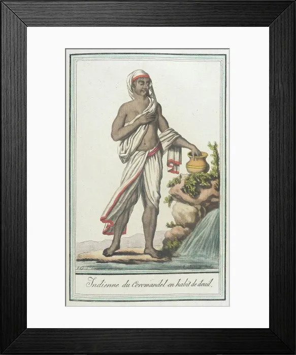 Framed Print : Costumes de Différents Pays, Indienne du Coromandel en Habit de Deuil, c1797. Creator: Jacques Grasset de Saint-Sauveur Framed Print : Costumes de Différents Pays, Indienne du Coromandel en Habit de Deuil, c1797. Creator: Jacques Grasset de Saint-Sauveur
