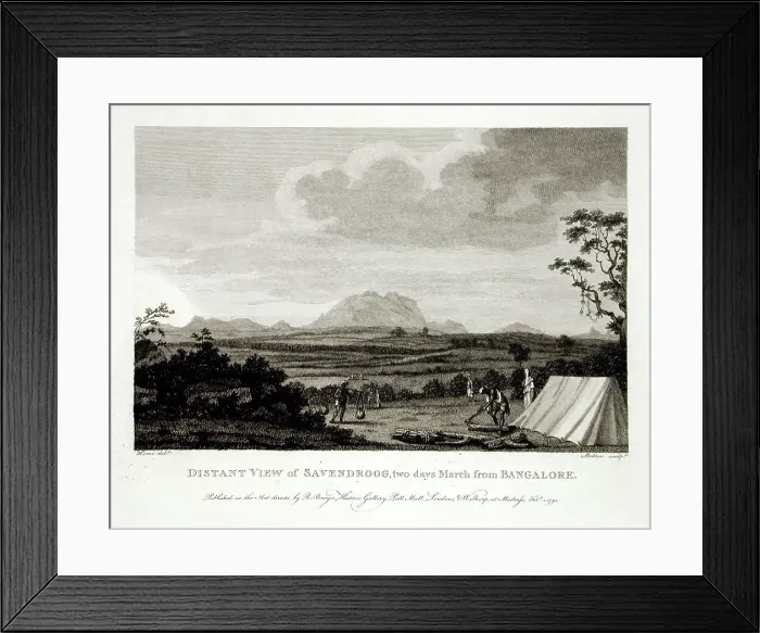 Framed Print : Distant View of Savendroog, Two Days March from Bangalore, 1794. Creator: Robert Home Framed Print : Distant View of Savendroog, Two Days March from Bangalore, 1794. Creator: Robert Home