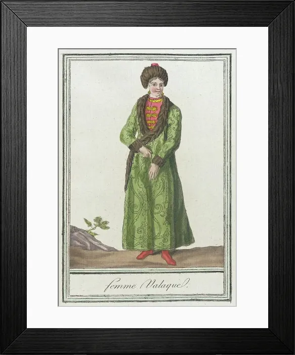 Framed Print : Costumes de Différents Pays, Femme Valaque, c1797. Creator: Jacques Grasset de Saint-Sauveur