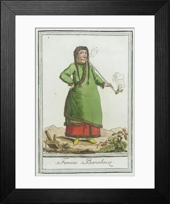 Framed Print : Costumes de Différents Pays, Femme Barabinze, c1797. Creator: Jacques Grasset de Saint-Sauveur Framed Print : Costumes de Différents Pays, Femme Barabinze, c1797. Creator: Jacques Grasset de Saint-Sauveur