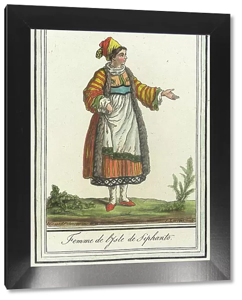Costumes de Différents Pays, Femme de l'Isle de Siphanto, c1797. Creator: Jacques Grasset de Saint-Sauveur