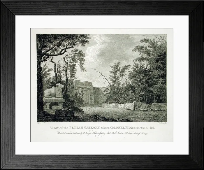 Framed Print : View of the Pettah Gateway Where Colonel Moorhouse Fell, 1794. Creator: Robert Home Framed Print : View of the Pettah Gateway Where Colonel Moorhouse Fell, 1794. Creator: Robert Home