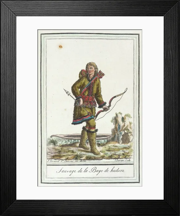 Framed Print : Costumes de Différents Pays, Sauvage de la Baye de Hudson, c1797. Creator: Jacques Grasset de Saint-Sauveur Framed Print : Costumes de Différents Pays, Sauvage de la Baye de Hudson, c1797. Creator: Jacques Grasset de Saint-Sauveur
