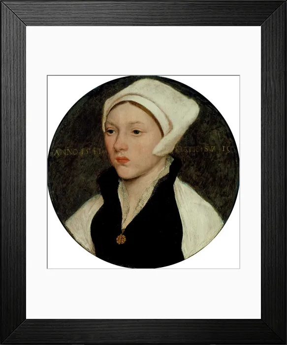 Framed Print : Portrait of a Young Woman with a White Coif, 1541. Creator: Hans Holbein the Younger Framed Print : Portrait of a Young Woman with a White Coif, 1541. Creator: Hans Holbein the Younger