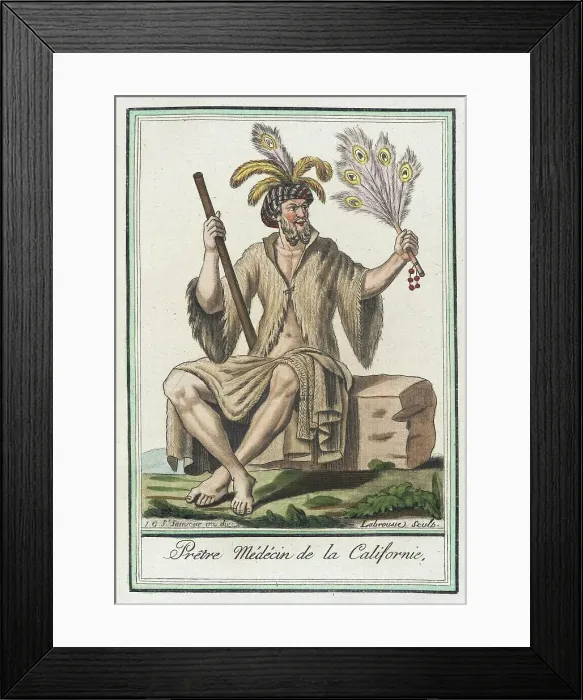 Framed Print : Costumes de Différents Pays, Prêtre Médécin de la Californie, c1797. Creator: Jacques Grasset de Saint-Sauveur Framed Print : Costumes de Différents Pays, Prêtre Médécin de la Californie, c1797. Creator: Jacques Grasset de Saint-Sauveur