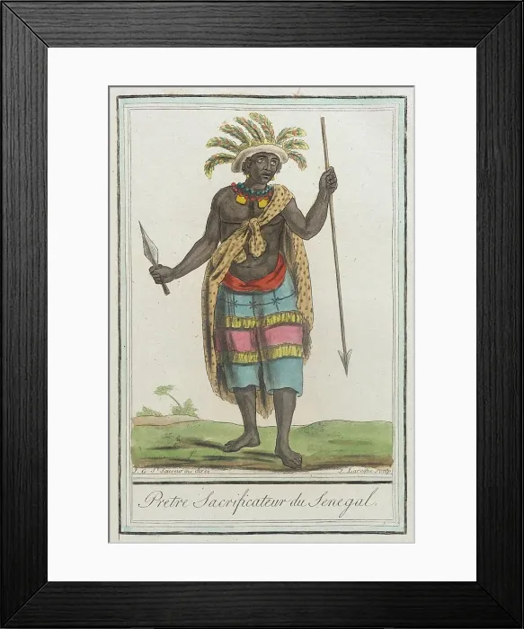 Framed Print : Costumes de Différents Pays, Pretre Sacrificateur du Senegal, c1797. Creator: Jacques Grasset de Saint-Sauveur Framed Print : Costumes de Différents Pays, Pretre Sacrificateur du Senegal, c1797. Creator: Jacques Grasset de Saint-Sauveur