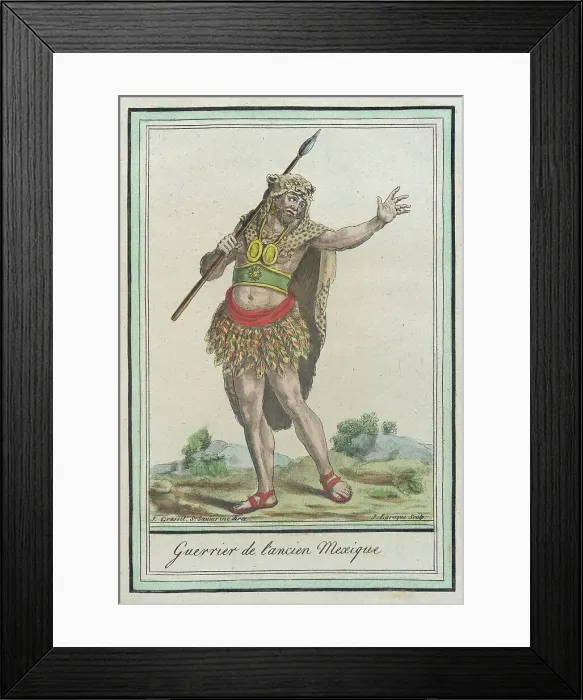 Framed Print : Costumes de Différents Pays, Guerrier de l'Ancien Mexique, c1797. Creator: Jacques Grasset de Saint-Sauveur Framed Print : Costumes de Différents Pays, Guerrier de l'Ancien Mexique, c1797. Creator: Jacques Grasset de Saint-Sauveur