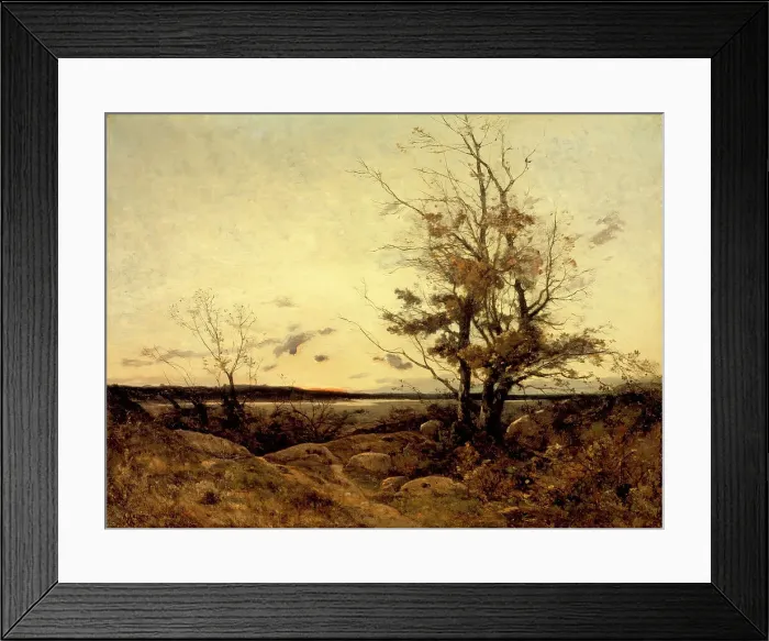 Framed Print : Sunset Landscape, 1887. Creator: Henri-Joseph Harpignies Framed Print : Sunset Landscape, 1887. Creator: Henri-Joseph Harpignies