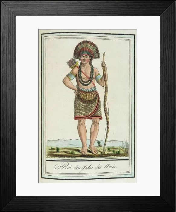 Framed Print : Costumes de Différents Pays, Roi des Ysles des Amis, c1797. Creator: Jacques Grasset de Saint-Sauveur Framed Print : Costumes de Différents Pays, Roi des Ysles des Amis, c1797. Creator: Jacques Grasset de Saint-Sauveur