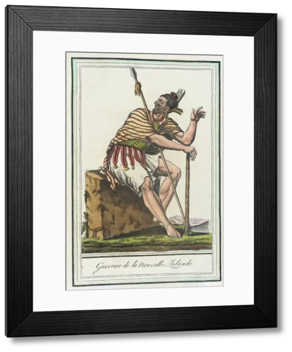 Framed Print : Costumes de Différents Pays, Guerrier de la Nouvelle Zelande, c1797. Creator: Jacques Grasset de Saint-Sauveur Framed Print : Costumes de Différents Pays, Guerrier de la Nouvelle Zelande, c1797. Creator: Jacques Grasset de Saint-Sauveur