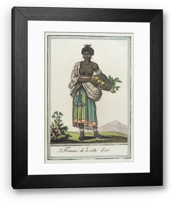 Framed Print : Costumes de Différents Pays, Femme de la Côte d'Or, c1797. Creator: Jacques Grasset de Saint-Sauveur Framed Print : Costumes de Différents Pays, Femme de la Côte d'Or, c1797. Creator: Jacques Grasset de Saint-Sauveur