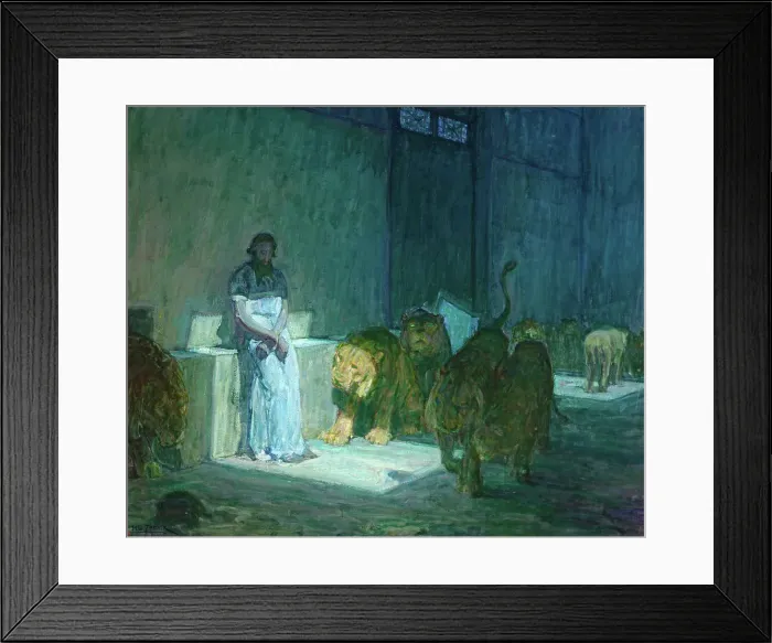 Framed Print : Daniel in the Lions Den, between 1907 and 1918. Creator: Henry Ossawa Tanner Framed Print : Daniel in the Lions Den, between 1907 and 1918. Creator: Henry Ossawa Tanner