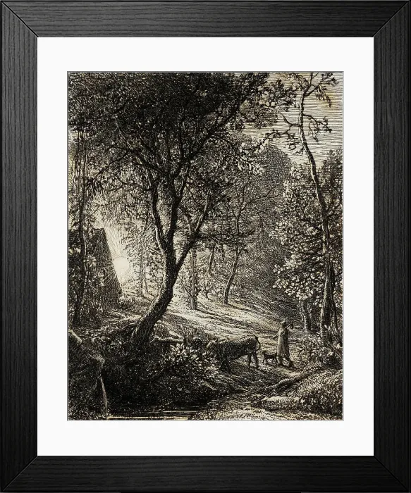 Framed Print : The Herdsman's Cottage, 1850. Creator: Samuel Palmer
