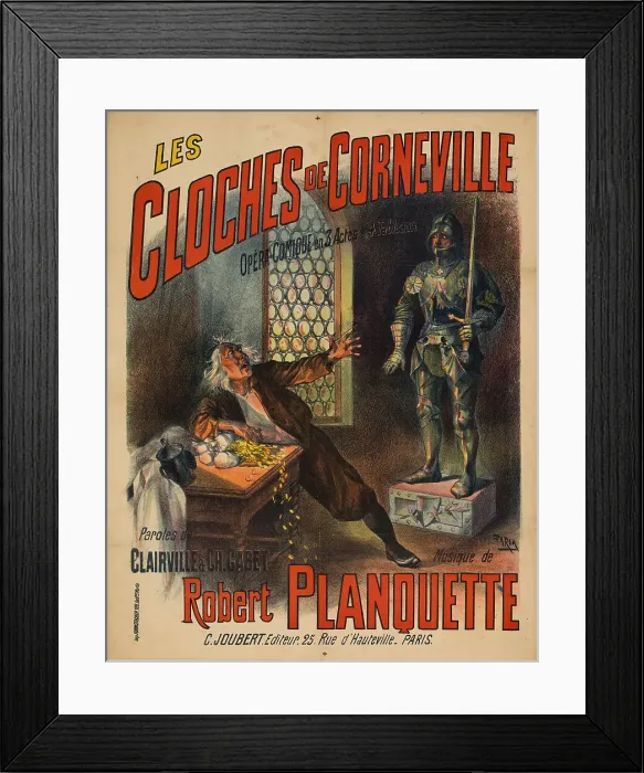 Framed Print : Opéra comique Les Cloches de Corneville by Robert Planquette, c.1880. Creator: Faria, Cândido de (1849-1911). Opéra comique Les Cloches de Corneville by Robert Planquette, c.1880 Framed Print : Opéra comique Les Cloches de Corneville by Robert Planquette, c.1880. Creator: Faria, Cândido de (1849-1911). Opéra comique Les Cloches de Corneville by Robert Planquette, c.1880