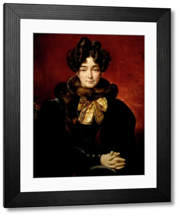 Framed Print : Portrait of a Lady (Possibly Mrs. Patrick Campbell, Neé Fitzgerald [1796-1869]), 1831. Creator: Emile Jean-Horace Vernet