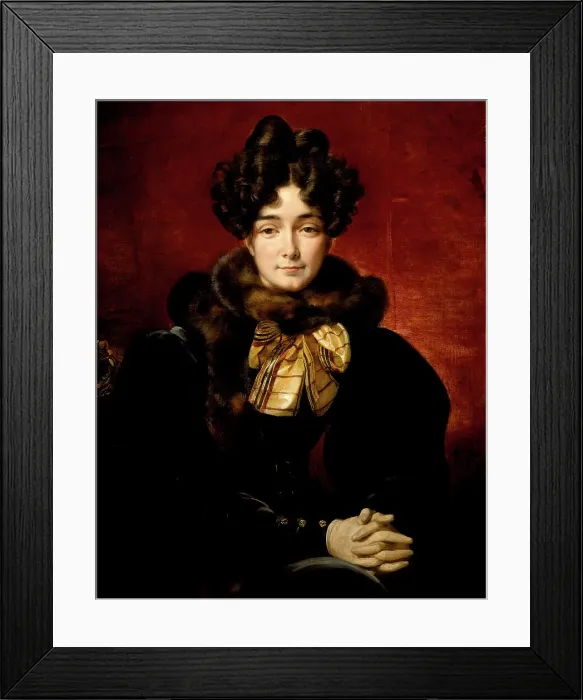 Framed Print : Portrait of a Lady (Possibly Mrs. Patrick Campbell, Neé Fitzgerald), 1831. Creator: Emile Jean-Horace Vernet Framed Print : Portrait of a Lady (Possibly Mrs. Patrick Campbell, Neé Fitzgerald), 1831. Creator: Emile Jean-Horace Vernet