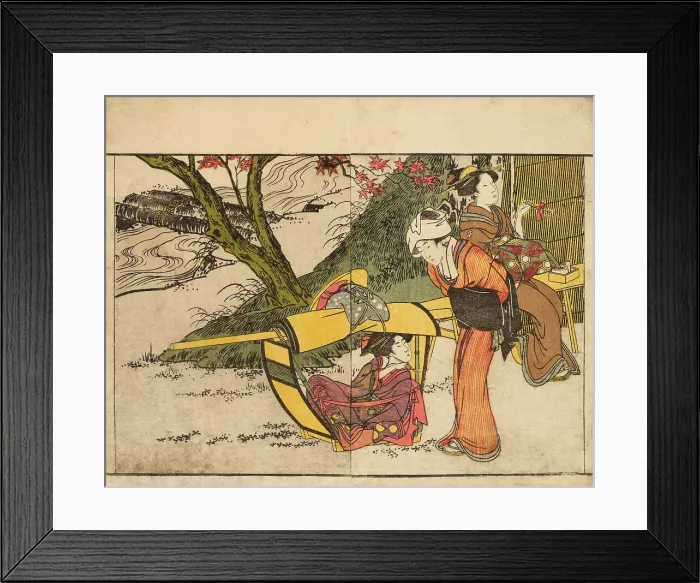 Framed Print : Outing to View Maples in Autumn. From the Picture Book of Flowers of the Four Seasons... 1801. Creator: Utamaro, Kitagawa (1753-1806) Framed Print : Outing to View Maples in Autumn. From the Picture Book of Flowers of the Four Seasons... 1801. Creator: Utamaro, Kitagawa (1753-1806)