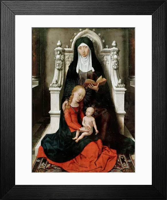 Framed Print : Panel of a diptych: The Virgin and Child with Saint Anne, c.1480. Creator: Memling, Hans (1433 / 40-1494)
