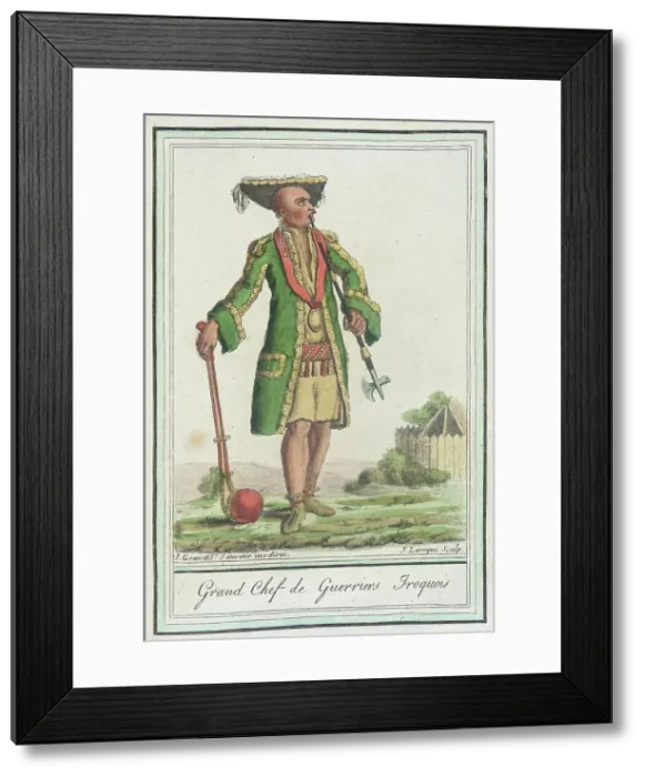 Framed Print : Costumes de Différents Pays, Grand Chef de Guerriers Iroquois, c1797. Creator: Jacques Grasset de Saint-Sauveur Framed Print : Costumes de Différents Pays, Grand Chef de Guerriers Iroquois, c1797. Creator: Jacques Grasset de Saint-Sauveur