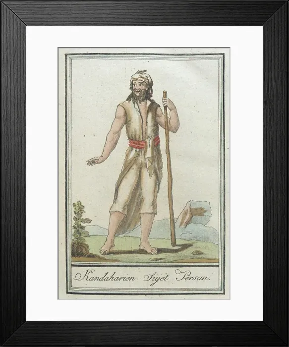 Framed Print : Costumes de Différents Pays, Kandaharien Sujet Persan, c1797. Creator: Jacques Grasset de Saint-Sauveur Framed Print : Costumes de Différents Pays, Kandaharien Sujet Persan, c1797. Creator: Jacques Grasset de Saint-Sauveur