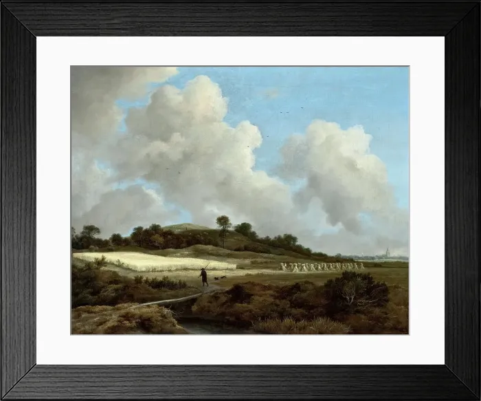 Framed Print : View of Grainfields with a Distant Town, c1670. Creator: Jacob van Ruisdael
