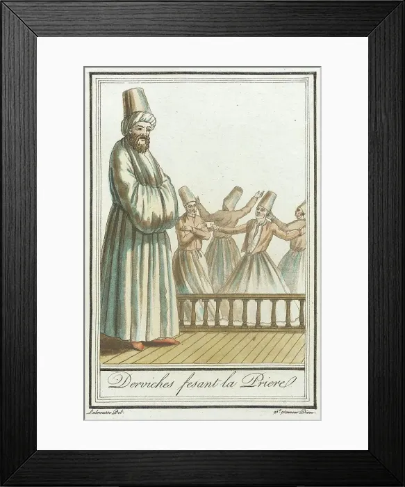 Framed Print : Costumes de Différents Pays, Derviches Fesant la Prierel, c1797. Creator: Jacques Grasset de Saint-Sauveur Framed Print : Costumes de Différents Pays, Derviches Fesant la Prierel, c1797. Creator: Jacques Grasset de Saint-Sauveur