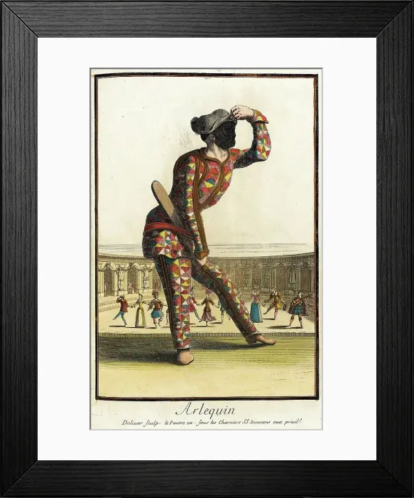 Framed Print : Recueil des modes de la cour de France, Arlequin, Bound 1703-1704. Creators: Jean Doliver, Jacques Le Pautre Framed Print : Recueil des modes de la cour de France, Arlequin, Bound 1703-1704. Creators: Jean Doliver, Jacques Le Pautre