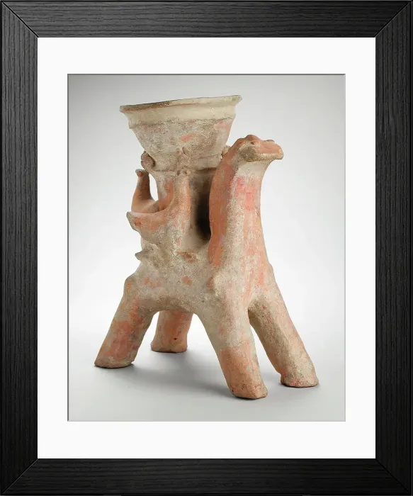 Framed Print : Quadraped with Bowl and Three Cockerels, 2nd century. Creator: Unknown Framed Print : Quadraped with Bowl and Three Cockerels, 2nd century. Creator: Unknown