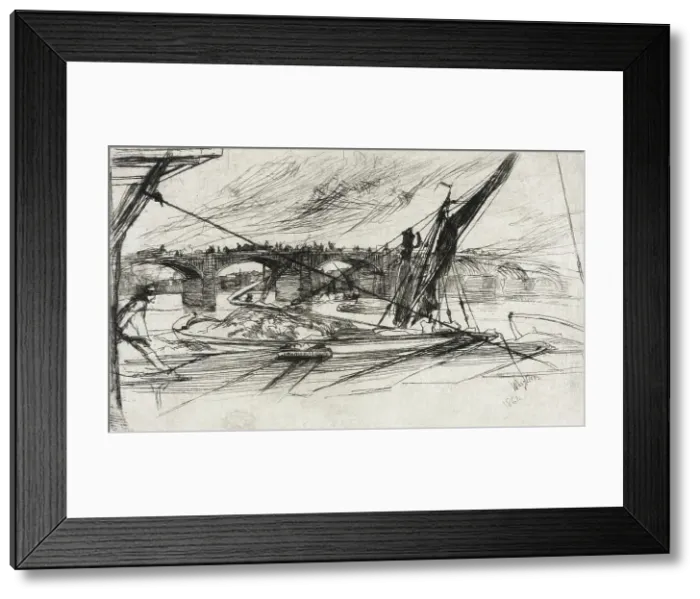 Framed Print : Vauxhall Bridge, 1861. Creator: James Abbott McNeill Whistler Framed Print : Vauxhall Bridge, 1861. Creator: James Abbott McNeill Whistler