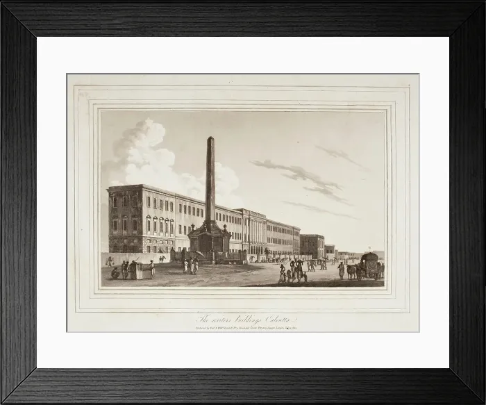 Framed Print : The Writers Buildings, Calcutta (image 2 of 3), 1812. Creators: Thomas Daniell, William Daniell