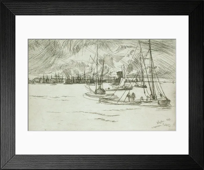Framed Print : Amsterdam from the Tolhuis, 1863. Creator: James Abbott McNeill Whistler Framed Print : Amsterdam from the Tolhuis, 1863. Creator: James Abbott McNeill Whistler