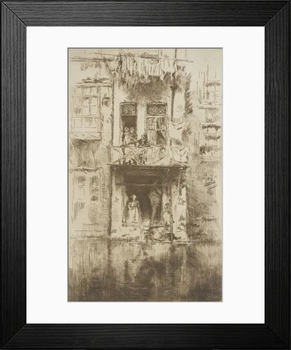 Framed Print : Balcony, Amsterdam, 1889. Creator: James Abbott McNeill Whistler