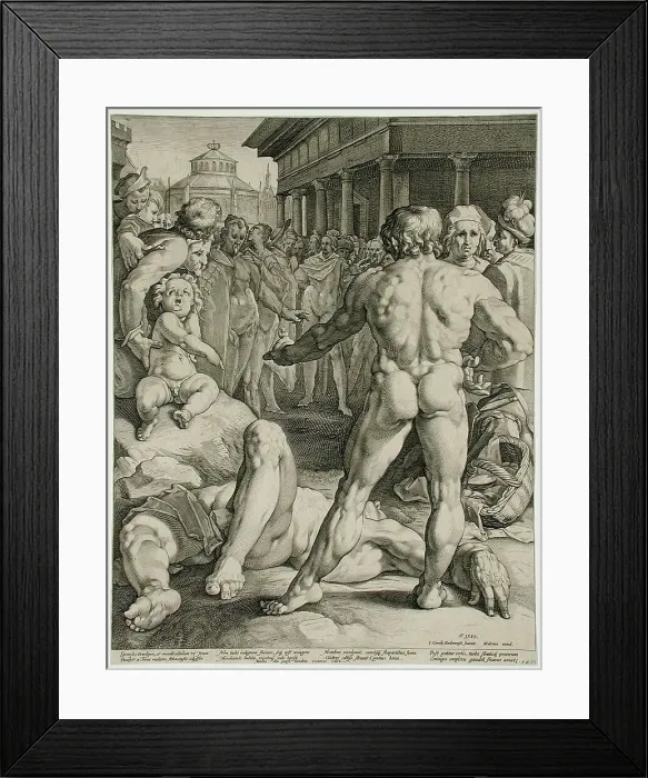 Framed Print : Odysseus Defeating Irus, 1589. Creator: Jan Muller Framed Print : Odysseus Defeating Irus, 1589. Creator: Jan Muller