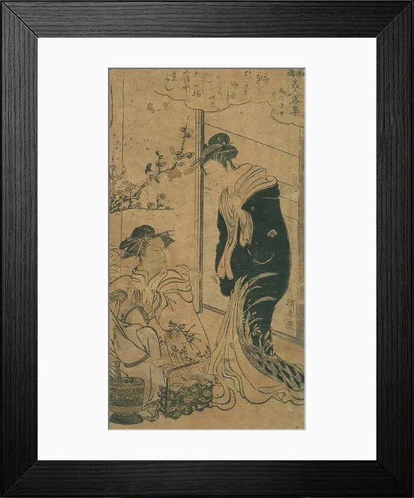 Framed Print : Interior with Two Women (Tobacco Box), 18th-19th century. Creator: Torii Kiyonaga Framed Print : Interior with Two Women (Tobacco Box), 18th-19th century. Creator: Torii Kiyonaga