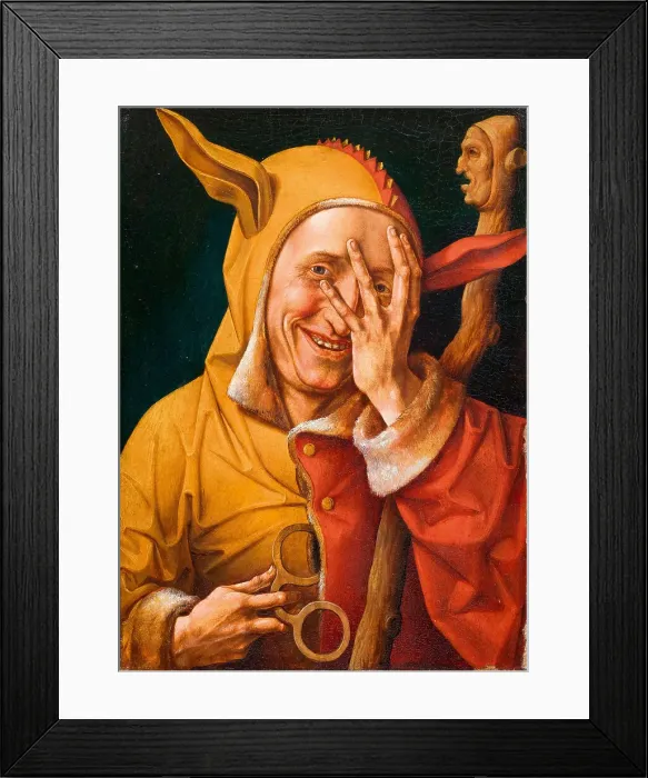 Framed Print : Portrait of a Fool, c.1550. Creator: Verbeeck, Frans (c. 1510-1570) Framed Print : Portrait of a Fool, c.1550. Creator: Verbeeck, Frans (c. 1510-1570)