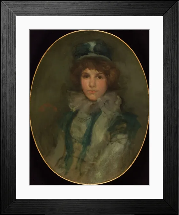 Framed Print : Blue and Coral: The Little Blue Bonnet, 1898. Creator: James Abbott McNeill Whistler Framed Print : Blue and Coral: The Little Blue Bonnet, 1898. Creator: James Abbott McNeill Whistler