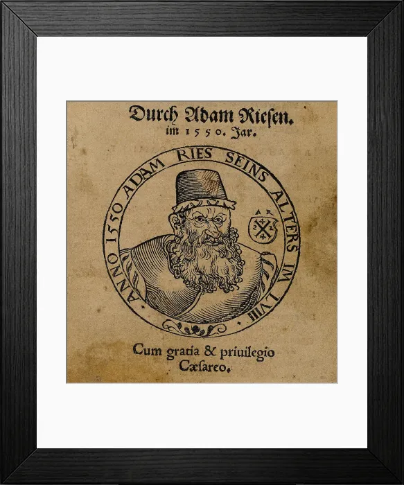 Framed Print : Portrait of Adam Riese (1492-1559). From Rechenung nach der lenge, auff den Linihen... 1550. Creator: Anonymous. Portrait of Adam Riese (1492-1559). From Rechenung nach der lenge, auff den Linihen... 1550. Creator: Anonymous Framed Print : Portrait of Adam Riese (1492-1559). From Rechenung nach der lenge, auff den Linihen... 1550. Creator: Anonymous. Portrait of Adam Riese (1492-1559). From Rechenung nach der lenge, auff den Linihen... 1550. Creator: Anonymous