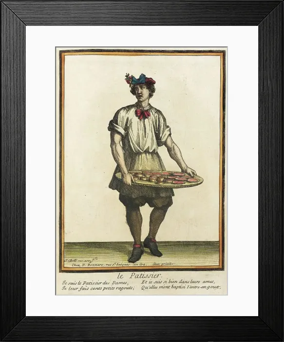 Framed Print : Recueil des modes de la cour de France, Le Patissier, after 1685. Creator: Henri Bonnart Framed Print : Recueil des modes de la cour de France, Le Patissier, after 1685. Creator: Henri Bonnart
