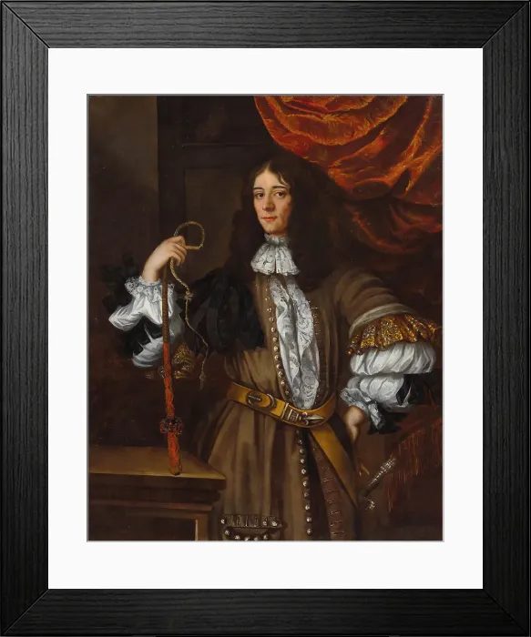 Framed Print : Portrait of an English slave trader, 17th century. Creator: Wright, John Michael (1617-1694) Framed Print : Portrait of an English slave trader, 17th century. Creator: Wright, John Michael (1617-1694)