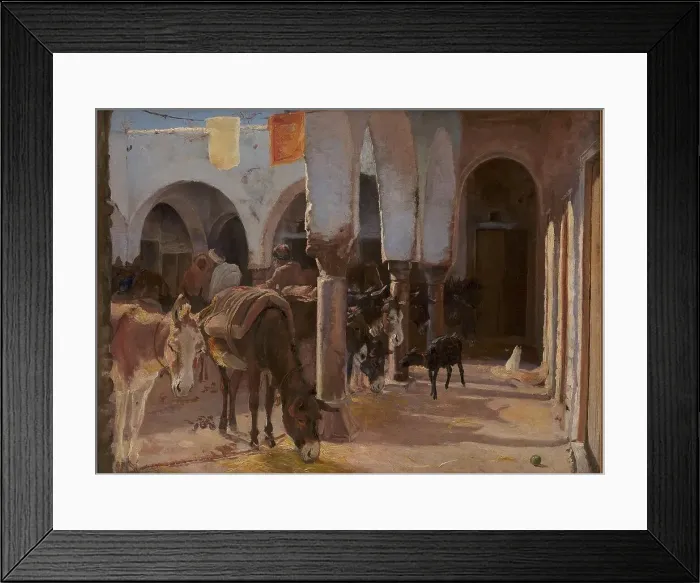 Framed Print : A Donkey House in Tunis, 1882. Creator: Theodor Esbern Philipsen Framed Print : A Donkey House in Tunis, 1882. Creator: Theodor Esbern Philipsen