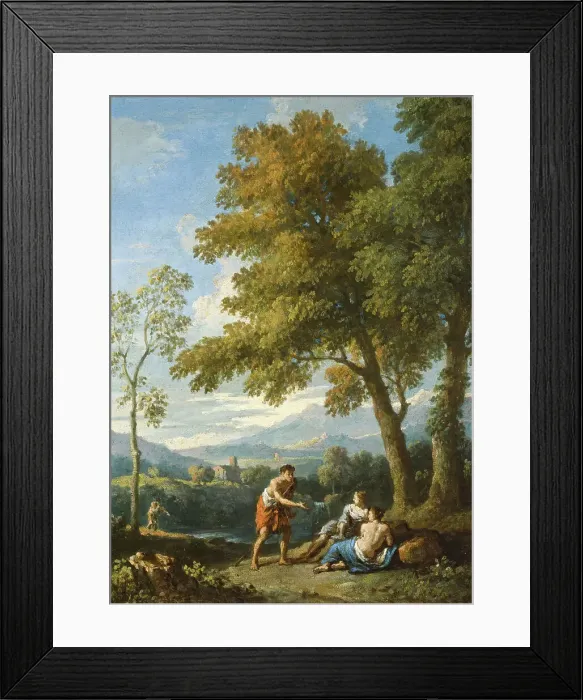 Framed Print : One of a Pair of Views of the Roman Campagna with Figures Conversing, c1725. Creator: Jan Frans van Bloemen Framed Print : One of a Pair of Views of the Roman Campagna with Figures Conversing, c1725. Creator: Jan Frans van Bloemen