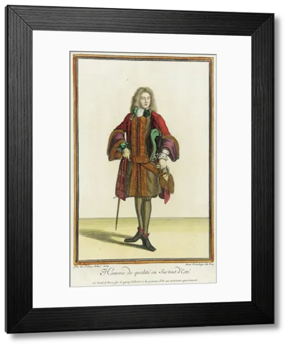 Framed Print : Recueil des modes de la cour de France, Homme de Qualité en Surtout d'Esté, 1684. Creator: Jean de Dieu Framed Print : Recueil des modes de la cour de France, Homme de Qualité en Surtout d'Esté, 1684. Creator: Jean de Dieu