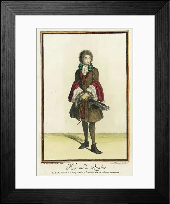 Framed Print : Recueil des modes de la cour de France, Homme de Qualité (image 1 of 2), 1686. Creator: Jean de Dieu Framed Print : Recueil des modes de la cour de France, Homme de Qualité (image 1 of 2), 1686. Creator: Jean de Dieu