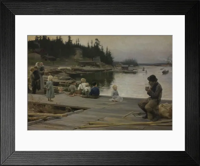 Framed Print : Summer Evening at Hammar's Repair Yard, 1885. Creator: Albert Edelfelt Framed Print : Summer Evening at Hammar's Repair Yard, 1885. Creator: Albert Edelfelt