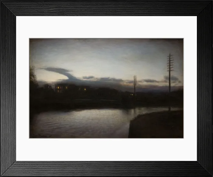Framed Print : Evening Landscape, 1886. Creator: Julius Paulsen Framed Print : Evening Landscape, 1886. Creator: Julius Paulsen