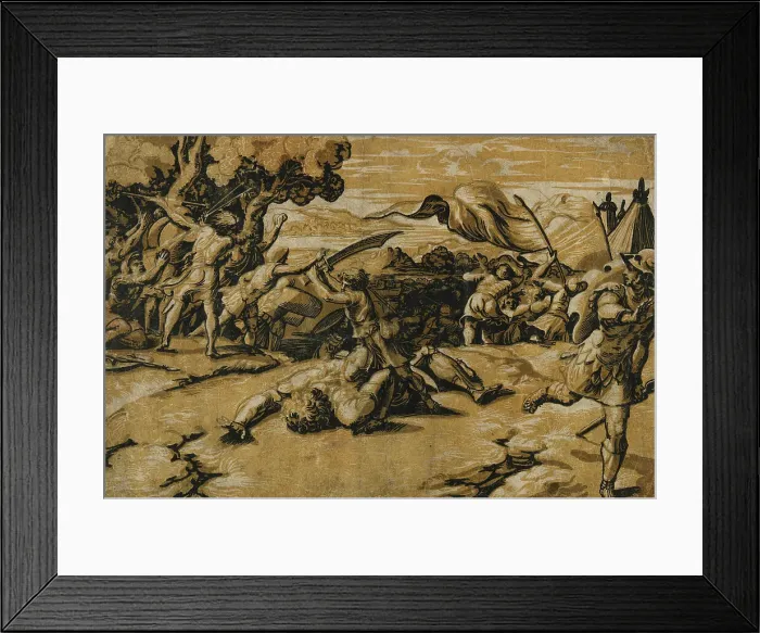 Framed Print : David Beheading Goliath, between circa 1520 and circa 1527. Creators: Ugo da Carpi, Raphael