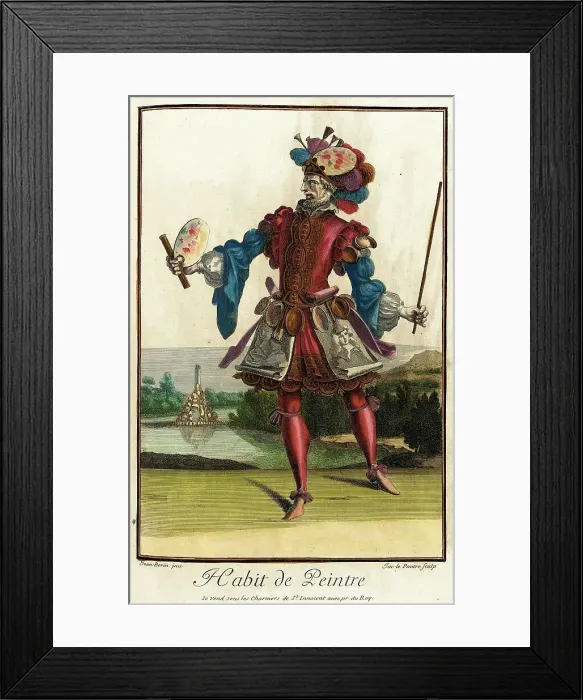 Framed Print : Recueil des modes de la cour de France, Habit de Peintre, Bound 1703-1704. Creators: Jean Lepautre, Jean Berain, Jacques Le Pautre Framed Print : Recueil des modes de la cour de France, Habit de Peintre, Bound 1703-1704. Creators: Jean Lepautre, Jean Berain, Jacques Le Pautre