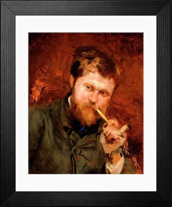 Framed Print : Man Smoking a Pipe, c1875. Creator: Jean Alexandre Joseph Falguiere Framed Print : Man Smoking a Pipe, c1875. Creator: Jean Alexandre Joseph Falguiere