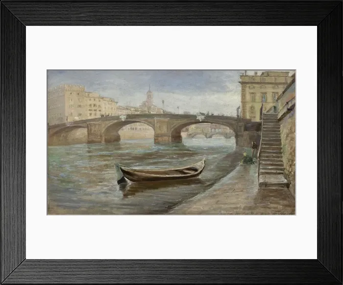 Framed Print : An Overcast Day in Florence near Ponte Santa Trinità, 1888. Creator: Theodor Esbern Philipsen Framed Print : An Overcast Day in Florence near Ponte Santa Trinità, 1888. Creator: Theodor Esbern Philipsen