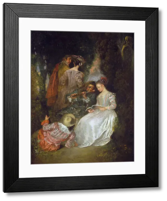 Framed Print : The Perfect Accord, 1719. Creator: Jean-Antoine Watteau Framed Print : The Perfect Accord, 1719. Creator: Jean-Antoine Watteau